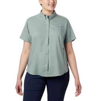 Columbia PFG Tamiami II Short Sleeve Plus Size, Camisa Verdes Claro Para Mujer | 901763-JEM